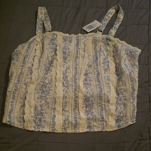 Torrid Blue and Cream Floral Camisole